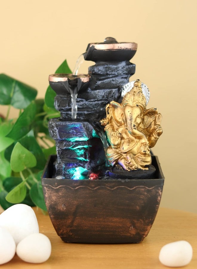 VIVARS Multicolor Ganesha Water Fountain for Home Decor - Indoor polyresin showpiece for Living Room Table - Aesthetic Home Decoration Items - Image 1